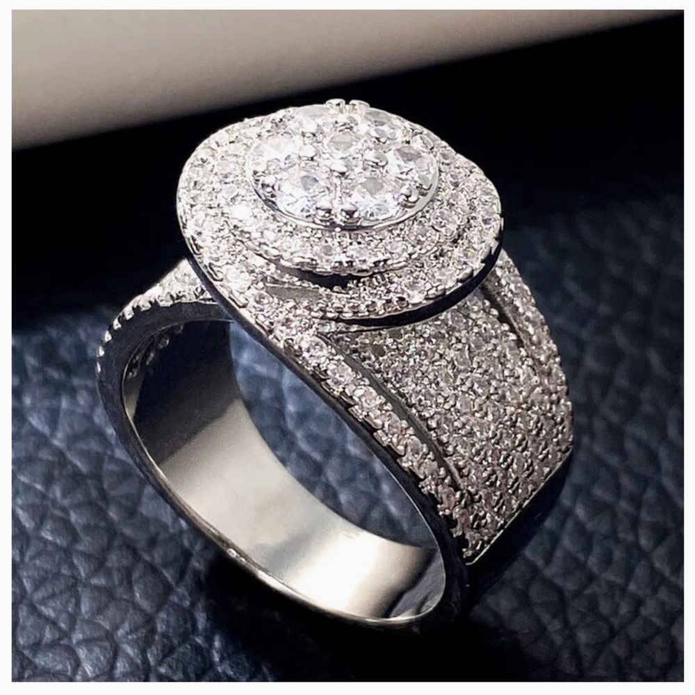 3.20Ct silver Plated Lab Created Womens/Ladies Diamond Engagement Wedding Ring